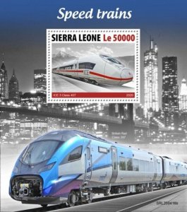 Sierra Leone - 2020 High Speed Trains - Stamp Souvenir Sheet - SRL200416b