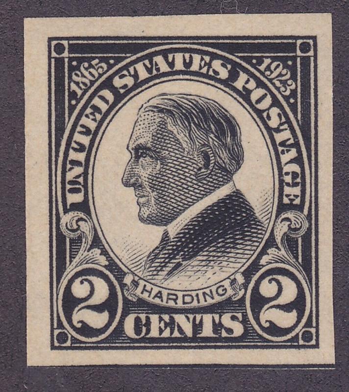 US 611 MNH OG 1923 2¢ Black Harding VF-XF Nice Wide Margins Fresh