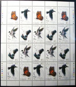 CANADA Sc##1563-1566 Migratory Wildlife Sheet of 20 MNH