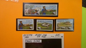 St. Kitts 1990 Scott# 285-288 complete MNH XF set of 1 pair and 3 singles.