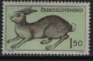 CZECHOSLOVAKIA, 715, HINGED, 1955, Hare
