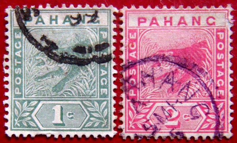 PAHANG 1892 1c,2c Tiger Used Scott 11,12 CV$12