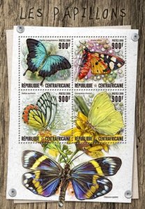 2016 Centrafrique - Butterflies. Y&T: 4724-4727; Michel: 6605-6608