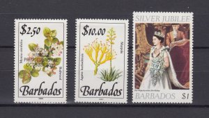 Barbados QEII High Value Collection Of 3 To $10 MNH BP3588