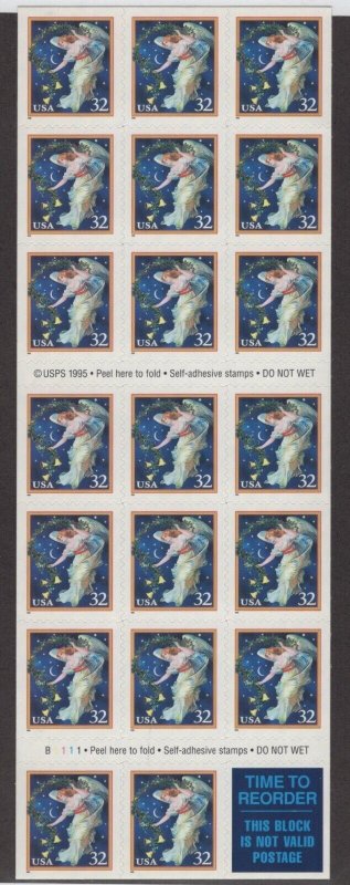 Scott 3012A - Christmas. Pane Of 20.  MNH. OG.   #02 3012Ap20