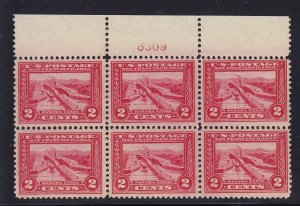 398 TOP VF-XF plate block original gum never hinged with nice color ! see pic !