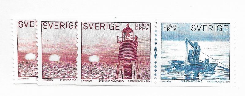 Sweden Lighthouse & Fishing 2004 Pair MNH - Stamp - CAT VALUE $4.00 3 AVAILABLE