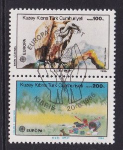 Cyprus  Turkish  #181a-b cancelled 1986 Europa pair