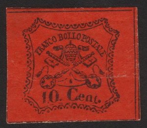 1867 italian Papal / Roman States Italy 10c, MNG creased, Sc 15