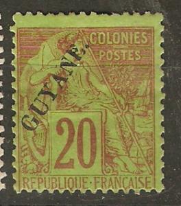 French Guiana 24 Cer 22 MH AF 1892 SCV $55.00