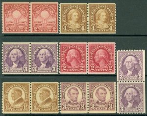 EDW1949SELL : USA Collection of 7 Different Very Fine, Mint OG Coil pairs.