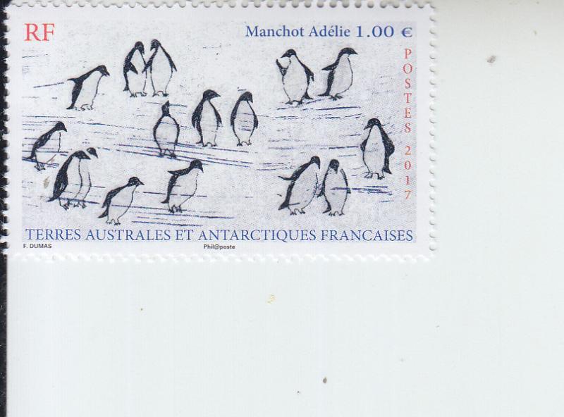 2017 FSAT Fr Antarctic Adelie Penguins on Ice Floe (Scott 575) mnh