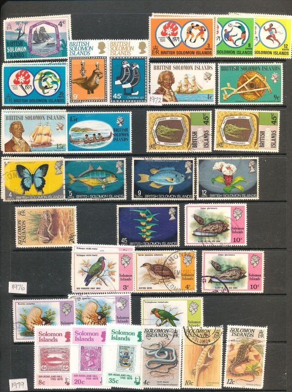 Solomon Islands GVI/QE Ships Birds Sport M&U Collection(Apx 220 Items) (HP1026 