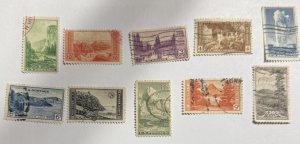 US 1934 Set of 10 National Parks stamps #740-9 used
