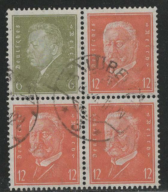 Germany Scott # 369, 373 (3), used, se-tenant, Mi# W29+