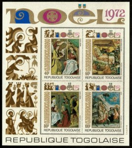 Togo 1972 - Christmas Paintings - Imperf Souvenir Sheet - Scott C193a - MNH