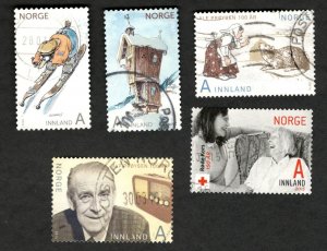 Assorted 2013-15 Norway Sc #1725-26  #1747-48  #1760  Used stamps Est