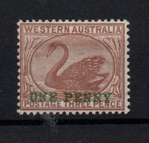 Western Australia 1893 1d on 3d WMK CA SG109 fine mint MH WS36802