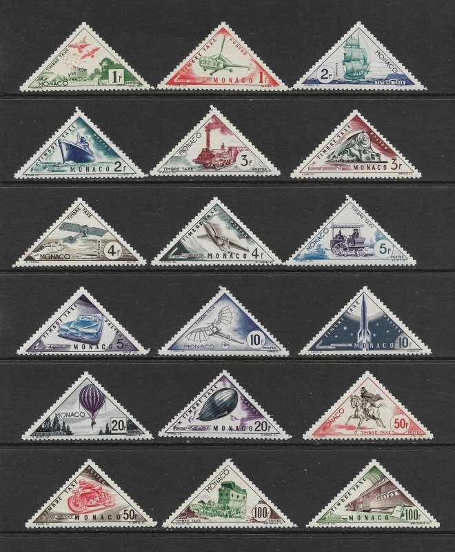 MONACO #J39-56  POSTAGE DUE TRIANGLES   MNH