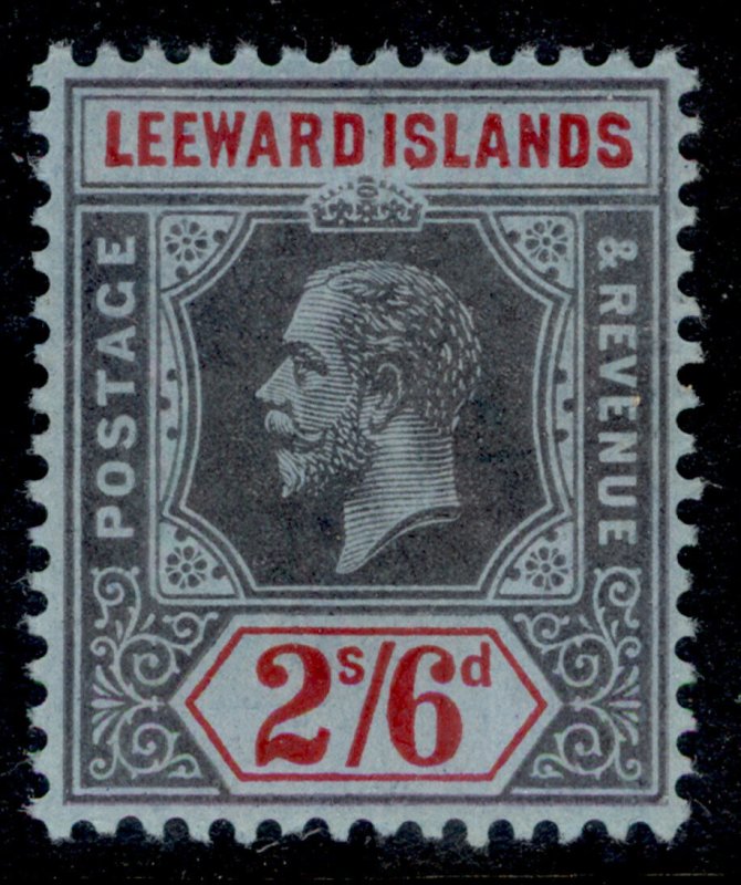 LEEWARD ISLANDS GV SG56, 2s 6d black & red/blue, M MINT. Cat £25.