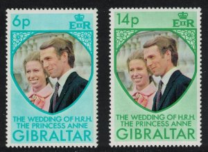 Gibraltar Royal Wedding Princess Anne 2v 1973 MNH SC#305-306 SG#323-324