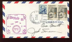 SKYLAB 3 ASTRONAUT CREW SIGNED U.S.N. NEW ORLEANS RECOVERY COVER LV5358