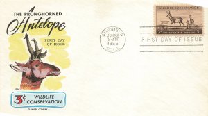 1078 3c PROGHORNED ANTELOPE - Fluegel cachet U/U