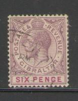 Gibraltar Sc 82 1926 6d George V stamp used