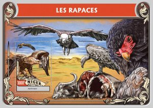 Birds of Prey on Stamps Niger 2016 MNH Raptors Eagles Tawny Eagle 1v S/S