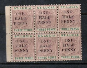 St Lucia #40a (SG #53) Very Fine Mint Block Of Six **With Certificate**