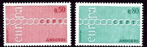 French Andorra 205-06 MNH 1971 Europa    (ap4349)