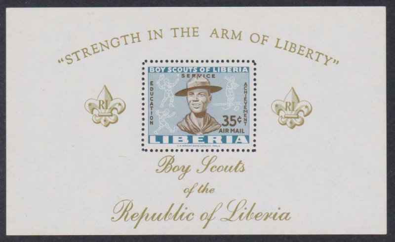 Liberia Airmail # C136 Boy Scouts , F-VF OG NH S/S - I Combine S/H