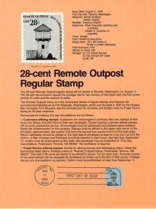 US SP385 Remote Outpost 1604 Souvenir Page FDC