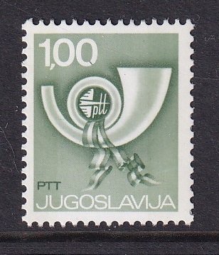 Yugoslavia   #1153  MNH  1977  post horn  1d   yellow green