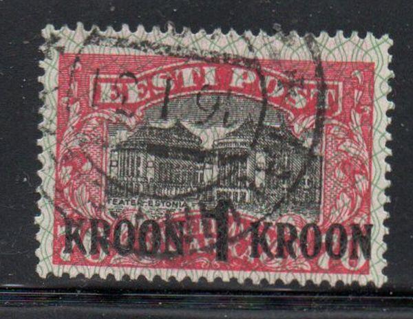 Estonia Sc 105 1930 1 kroon overprint stamp used