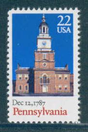 2337 22c Pennsylvania Fine MNH Plt/4 UR A11111 F04315