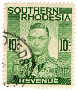 (I.B) Southern Rhodesia Revenue : Duty Stamp 10/- 