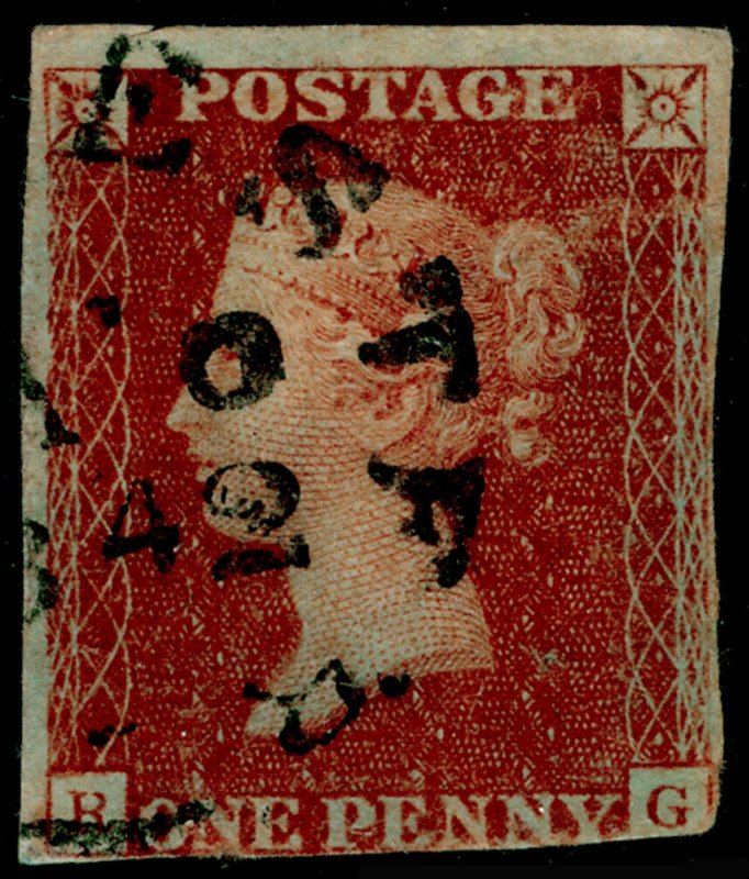 SG10, 1d deep red-brown, USED. Cat £825. TOWN POSTMARK.