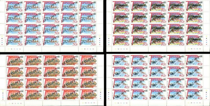 TUVALU Local Culture 4 Sheets Blocks Stamps Postage Collection SPECIMEN MINT NH