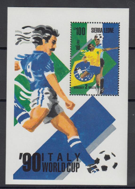 XG-T162 SIERRA LEONE IND - Football, 1990 Italy '90 World Cup MNH Sheet