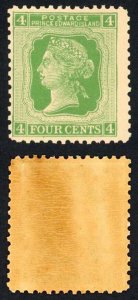 Prince Edward Island SG39 4c yellow-green (toned) U/M Cat 12 pounds