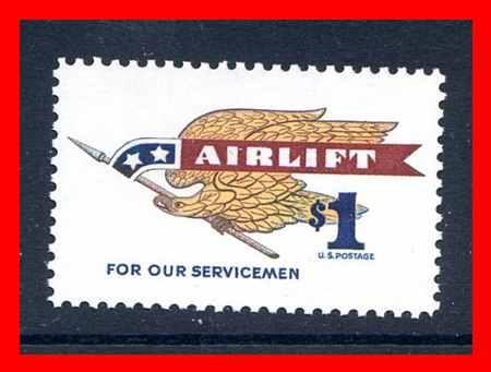 U.S. 1968 #1341, $1 Airlift issue  -  MNH - below face