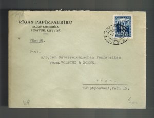 1940 Ligatne Latvia Censored Commercial cover to Vienna Germany paper Factory