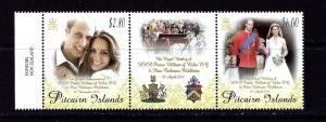 Pitcairn Is 717 MNH 2011 Prince William Wedding Pair with label between