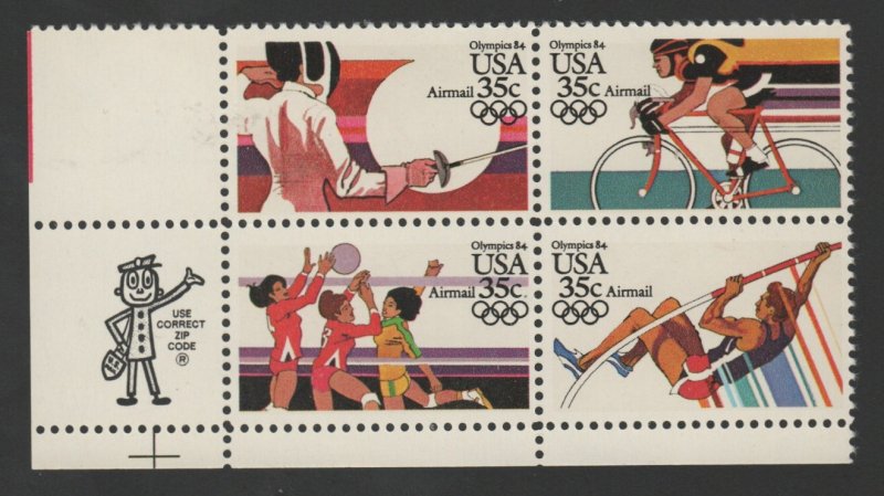 SC# C109-C111 - (35c) - Olympics 1984, MNH LL Zip Block/4
