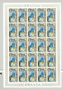 Rwanda #958-965 Rotary, Maps, Globes 8v Imperf M/S of 25