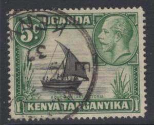 KENYA, UGANDA & TANGANYIKA SG111 1935 5c BLACK & GREEN FINE USED