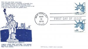 SCOTT 1599 & 1619 16c AMERICANA ISSUE ON FLUEGEL CACHET FDC DUAL CANCELS 1978