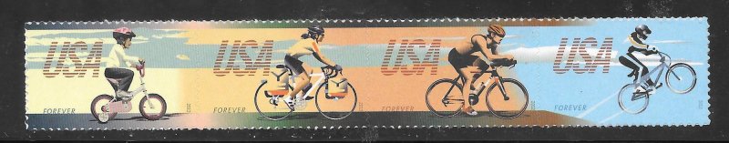 #4687-90 MNH Bicycling Strip of 4