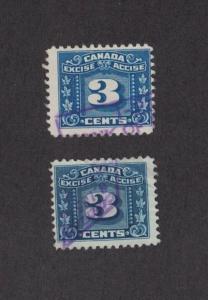 Canada FX64 - Excise.  Used. 2 Singles.  #02 CANFX96